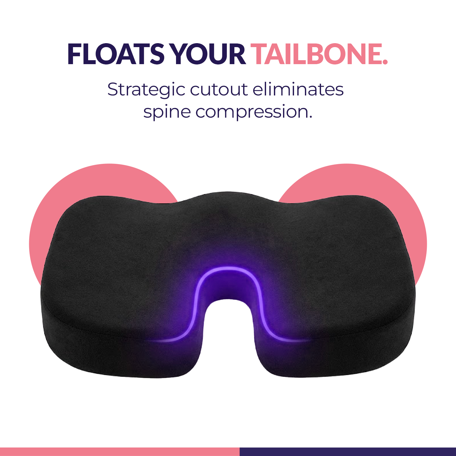 Response Memory Foam Orthopedic Seat Cushion for Tailbone Pain Relief