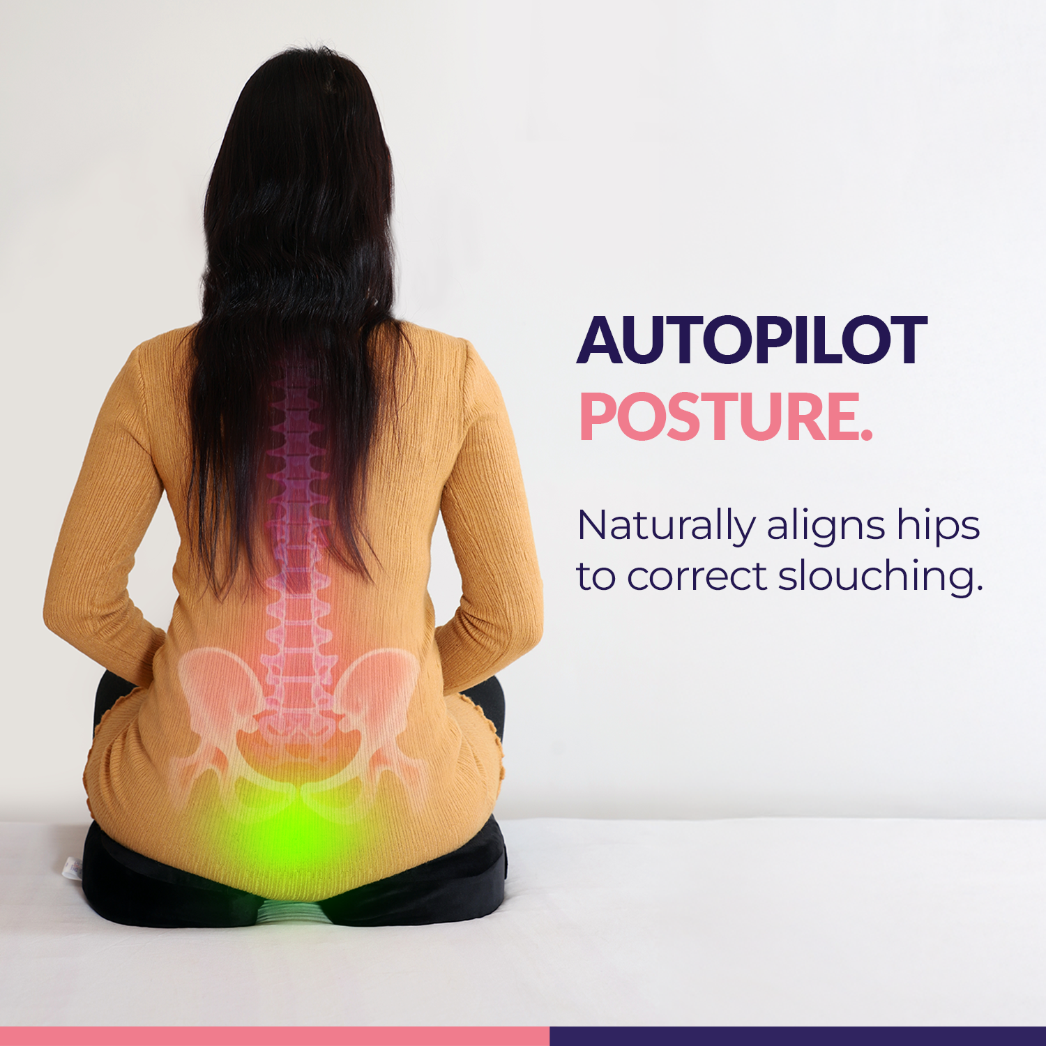 Response Memory Foam Orthopedic Seat Cushion for Tailbone Pain Relief