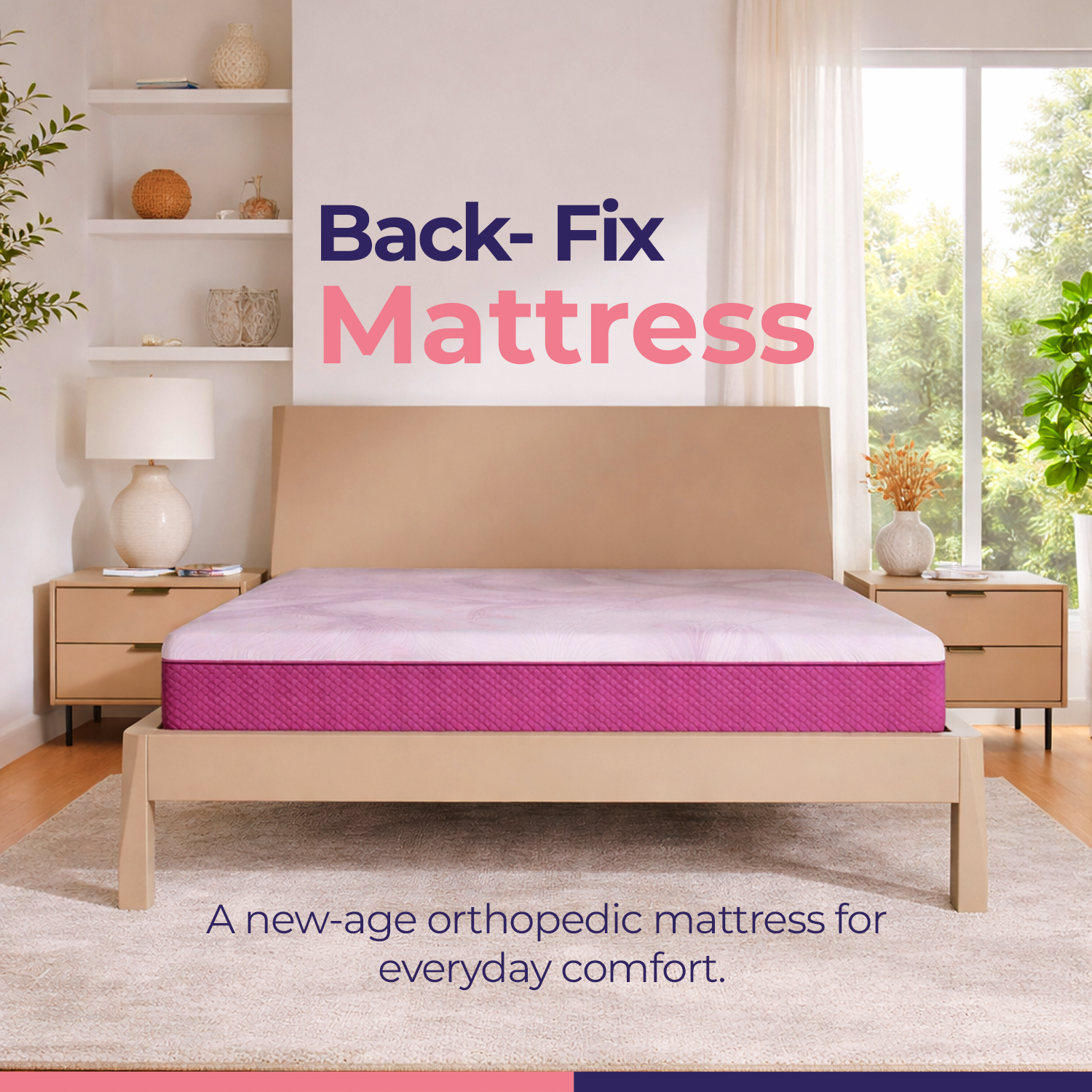 Response Back-Fix Orthopedic Mattress | 5-Zone Ergonomic Support & Pressure Relief | Medium-Firm