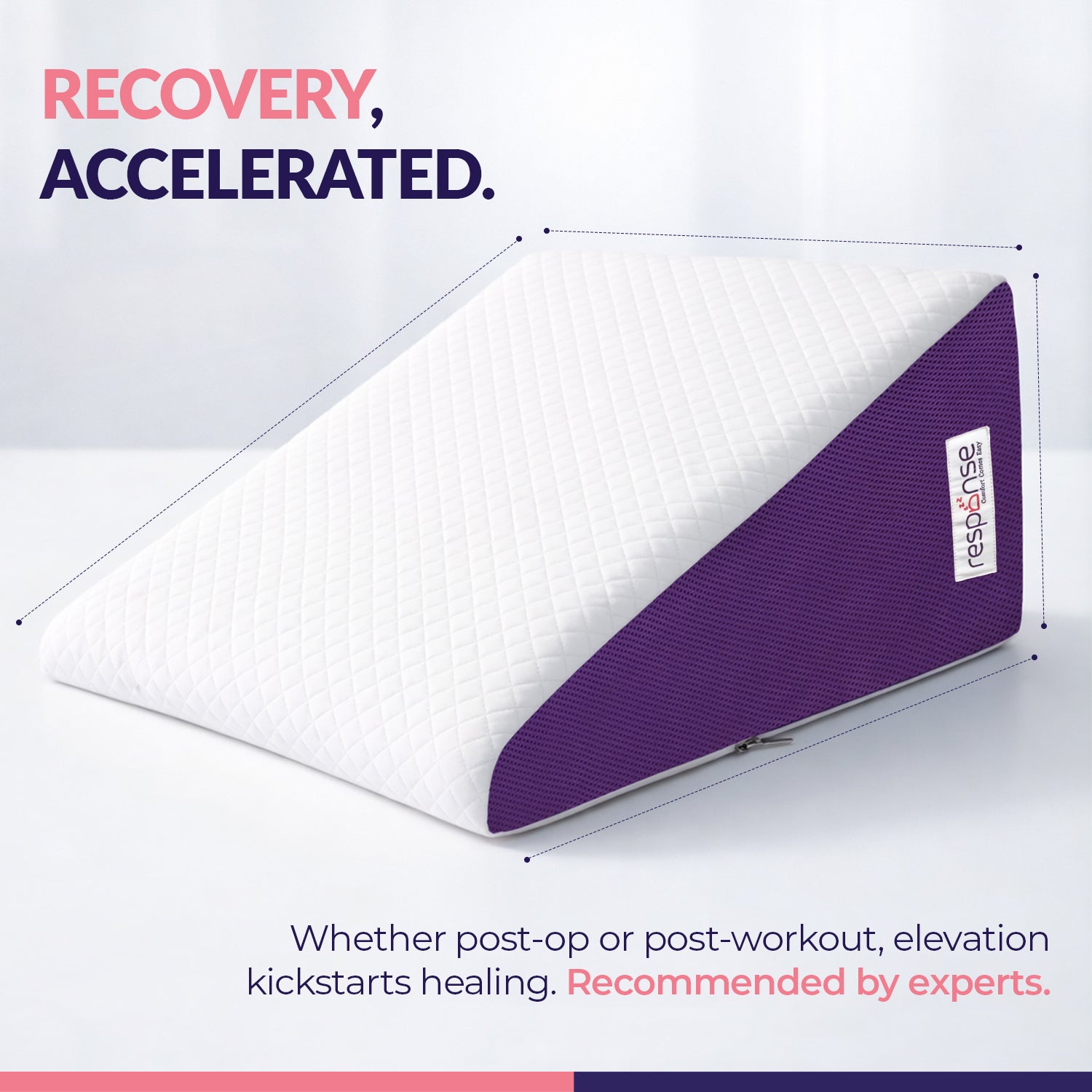 Response Memory Foam Wedge Pillow for Acid Reflux & Back Support | 30° Incline