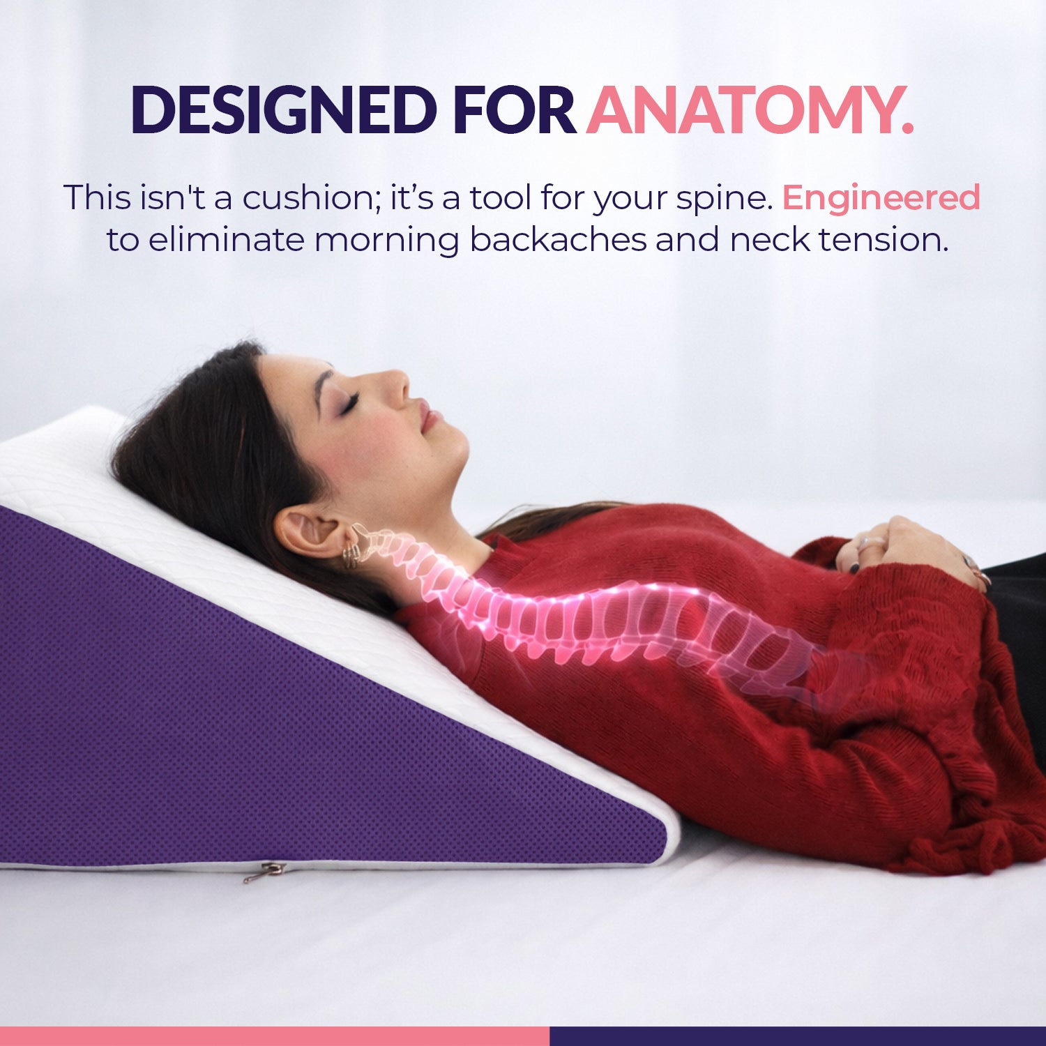 Response Memory Foam Wedge Pillow for Acid Reflux & Back Support | 30° Incline