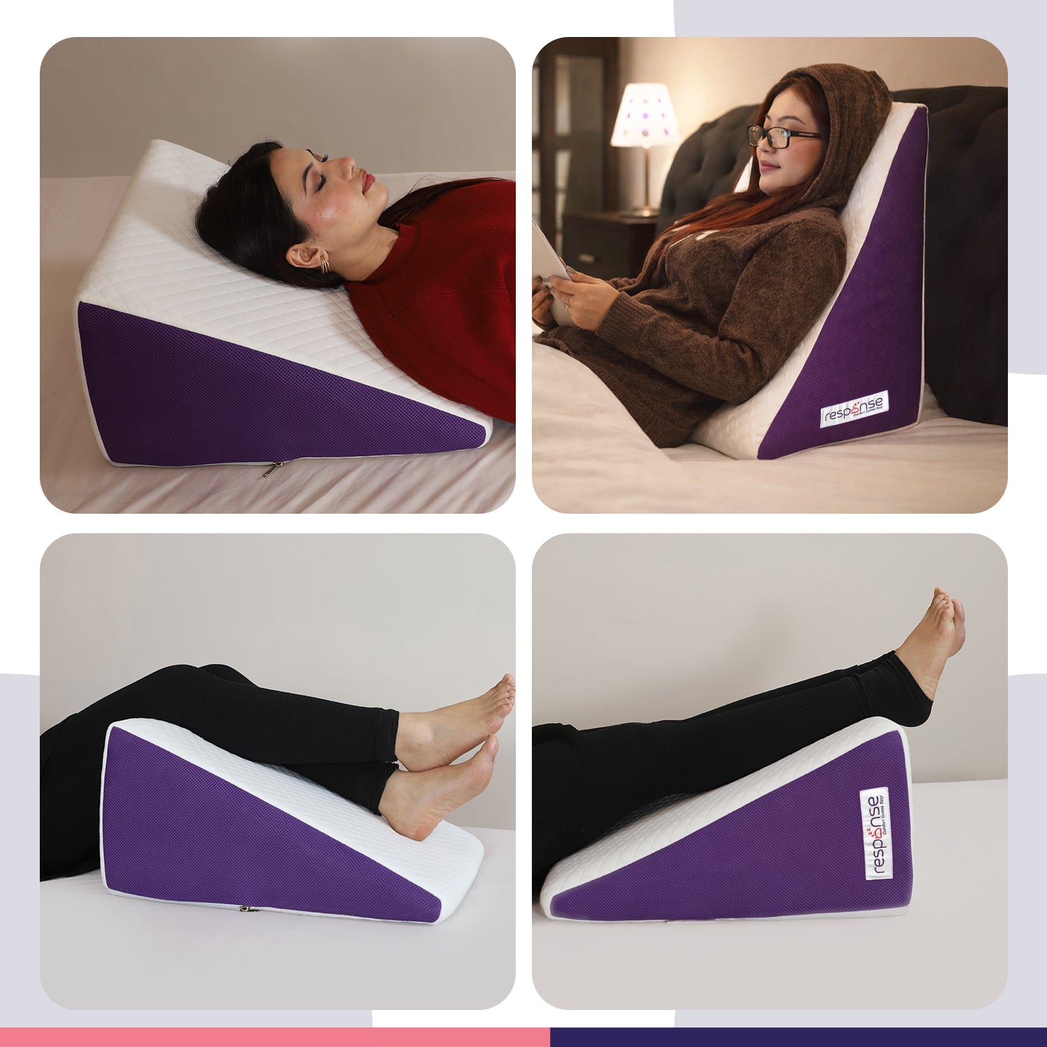 Response Memory Foam Wedge Pillow for Acid Reflux & Back Support | 30° Incline