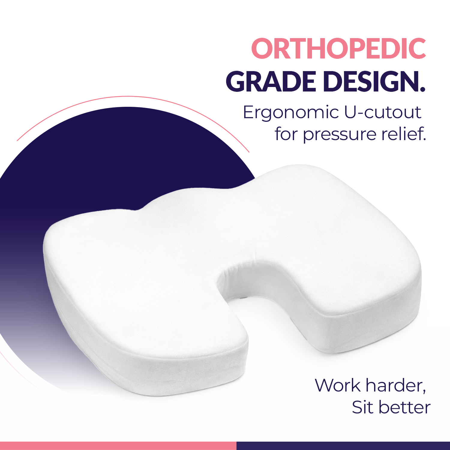 Response Memory Foam Orthopedic Seat Cushion for Tailbone Pain Relief