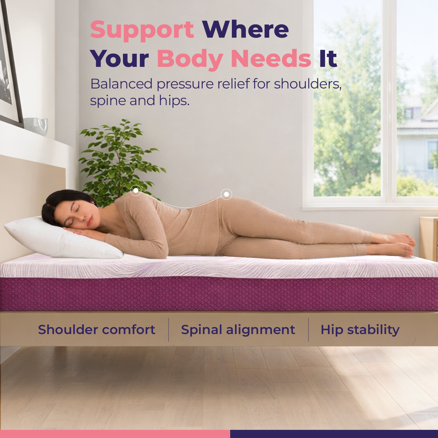 Response Back-Fix Orthopedic Mattress | 5-Zone Ergonomic Support & Pressure Relief | Medium-Firm