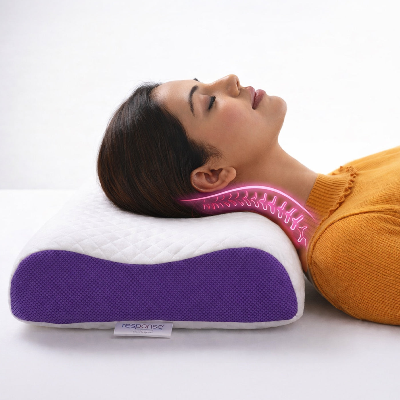 Response King Size Orthopedic Memory Foam Pillow, Cool Gel Infused Cervical Memory Foam Pillow for Neck & Shoulder Pain with Removable Cover