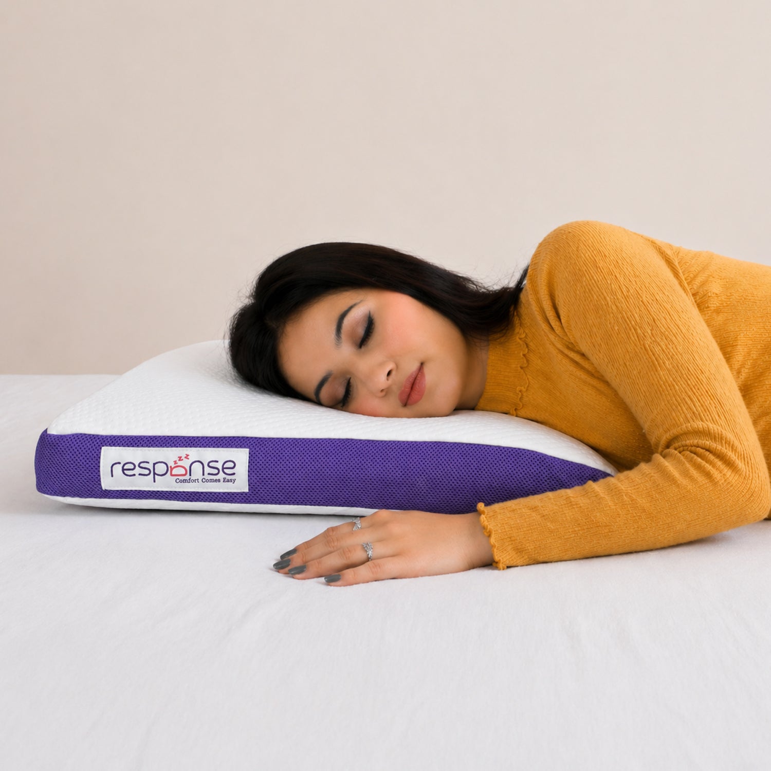 Response Cooling Memory Foam Pillow | Breathable Vented Design for Neck Support & Alignment