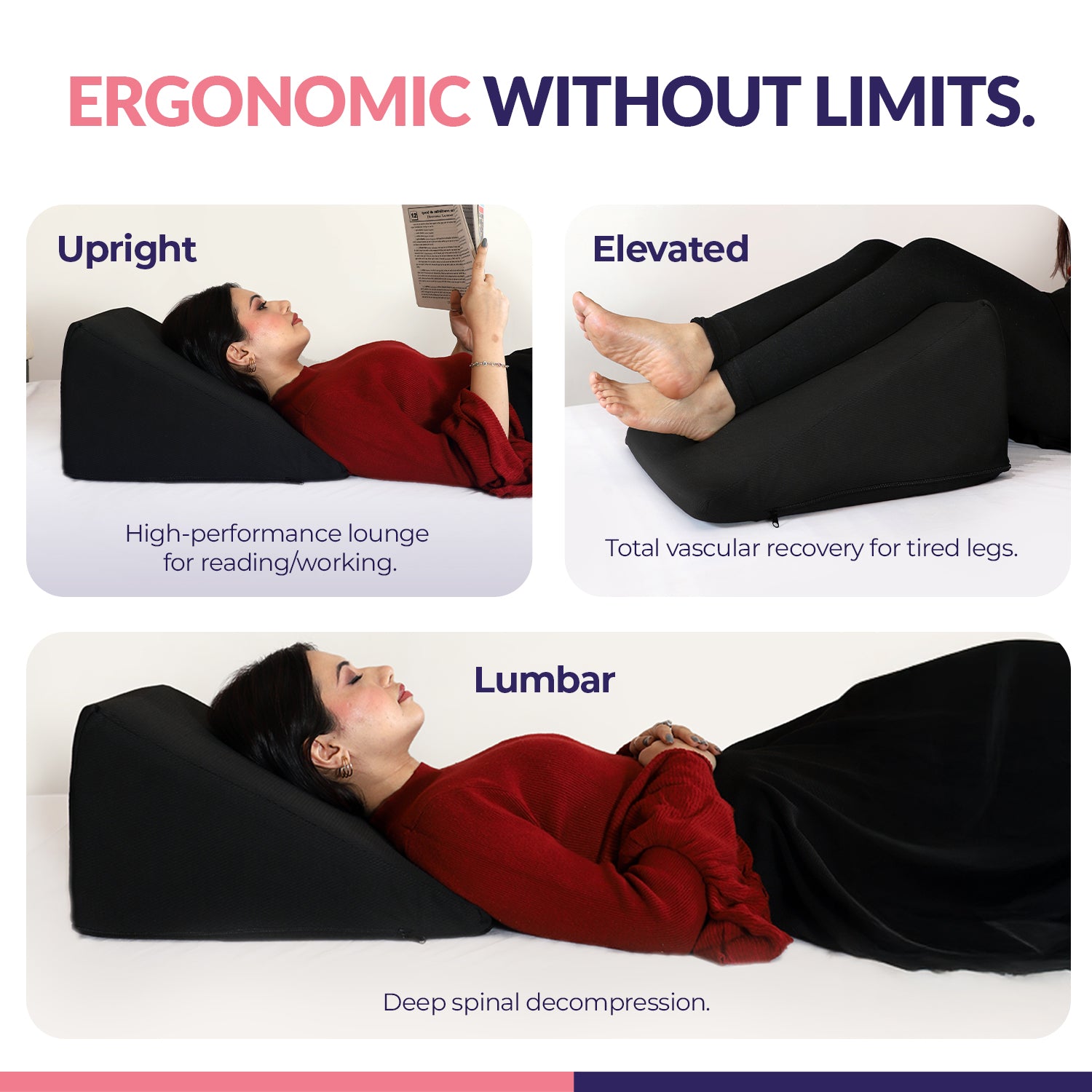 Response Memory Foam Wedge Pillow for Acid Reflux & Back Support | 30° Incline